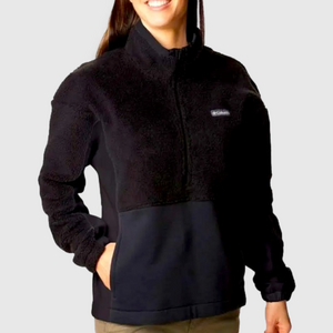 Columbia Black Sherpa 1/2 Zip Jacket 1X